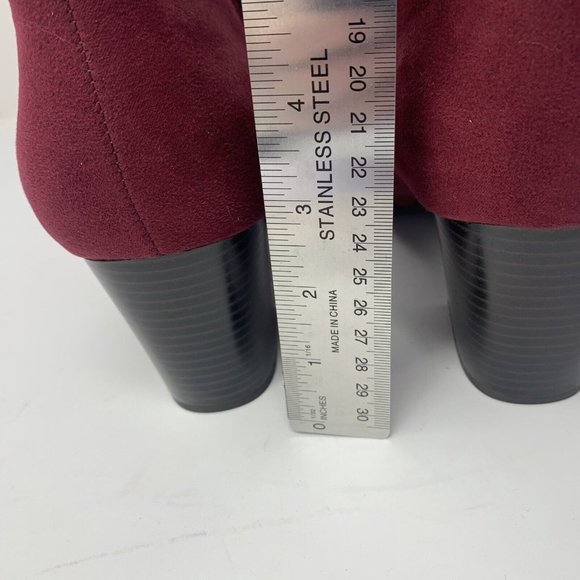 Style & Co‎ Masrinaaf Ankle Bootie Women's 10.5M Wine Side Zip Block Heel S0548 - Picture 6 of 10